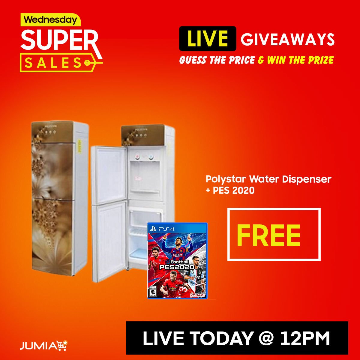 Jumia Nigeria On Twitter Live Giveaway At 12 Pm Two People Will Win Either The Polystar Water Dispenser Or Newly Launched Pes2020 Game To Qualify Rt Like Tell Us
