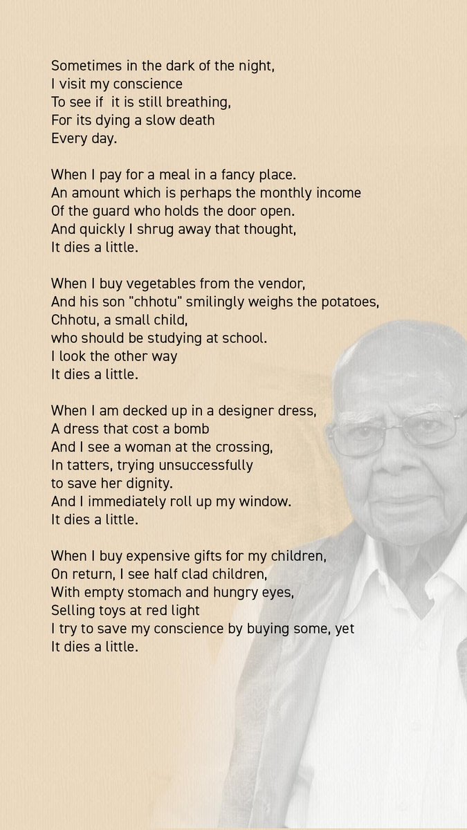 DipaliGoenka's tweet photo. Ram Jethmalani brought empathy and passion to every case, every cause he fought for. Apart from being a veteran lawyer, he also shared an immense love for poetry and art. Paying my heartfelt tribute to him, I would like to share this poem written by him. #RIPRamjethmalani https://t.co/gUIypI7HVG