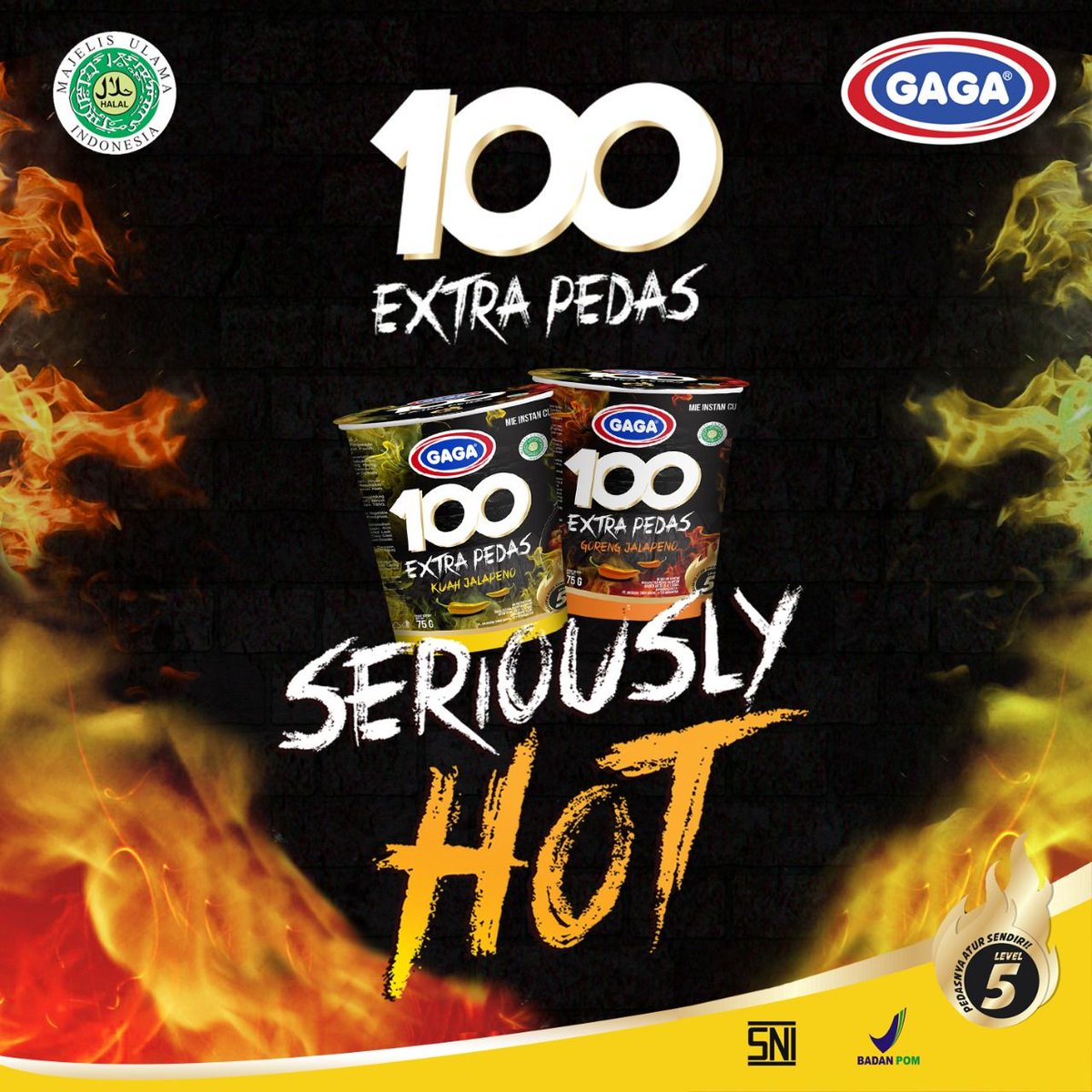 105kissfmmedan's tweet photo. Mau cari makanan enak tapi praktis? Mie Instant  kemasan cup yg pedasnya Seriously HOT! dgn cabe Jalapeno dari Mexico, dgn kepedasan level 5, trdiri dari 2 varian: GORENG JALAPENO &amp; KUAH JALAPENO yg bisa didapatkan di ALFAMART. Gaga 100 Extra Pedas, Seriously Hot!
#seriouslyhot https://t.co/8tRKYAHVRW