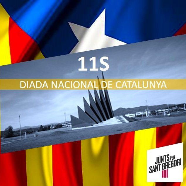 JuntsXStGregori's tweet photo. Bona Diada Nacional de Catalunya!
#santgregori #cartellà #santmedir #taialà #ginestar #constantins #domeny #diadadecatalunya #11setembre #11S #diadanacionaldecatalunya https://t.co/Ryx8oIoT83