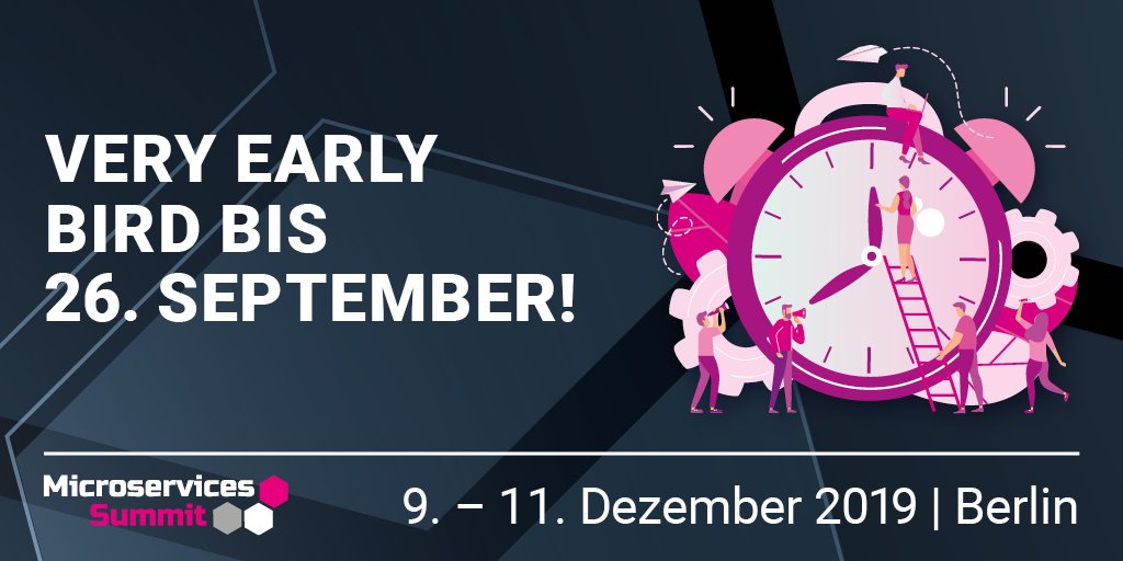 mad_summit's tweet photo. Erlebe das große Trainingsevent für #Microservices in Berlin und triff die Top-Trainer der Branche! 3 Tage - 12 Power-Workshops - Neue Impulse! Jetzt dabei sein und durchstarten! ➨ Frühbucherpreise sichern und bis zu 300 € sparen! 💰 https://t.co/lm99RbZQJV #MicroservicesSummit https://t.co/lwVGS5B1Mq