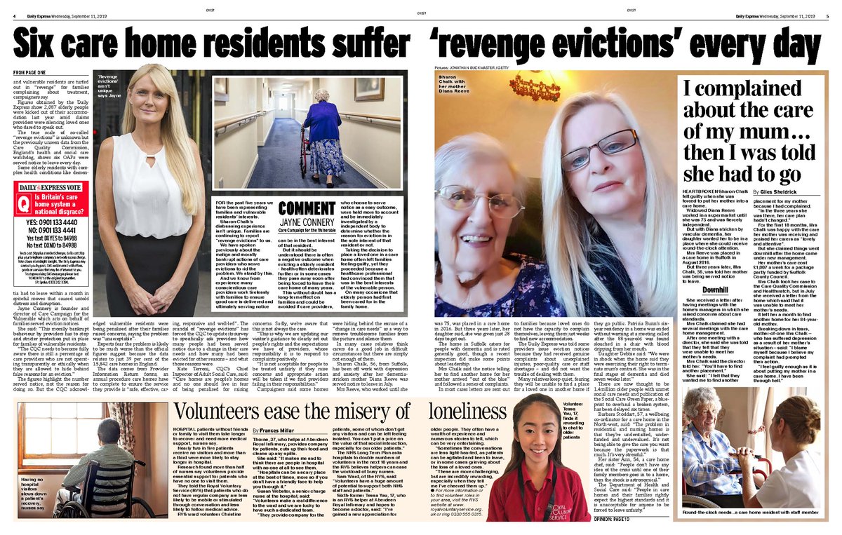 ExpressGilo's tweet image. EXCLUSIVE: Previously unseen figures reveal the extent of so-called ‘revenge evictions’ where vulnerable residents are spitefully kicked out of care homes after families raise concerns about their treatment @CCTVinCARE @SCappg @LouHaigh @GillianKeegan