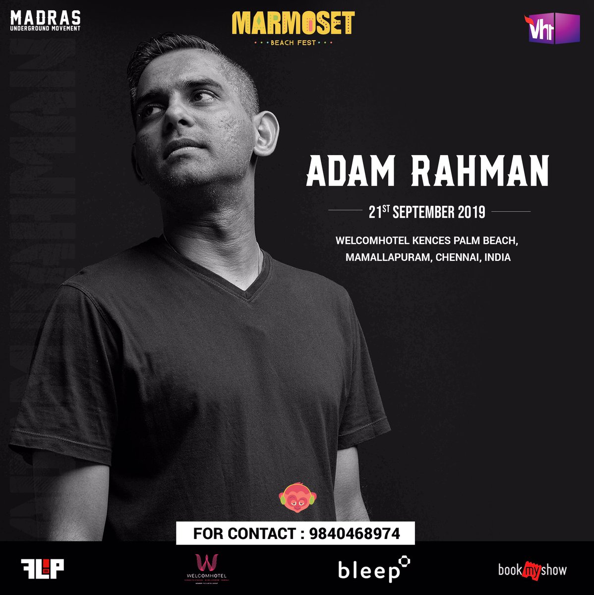 vh1india's tweet photo. Marmoset-Beach Fest is coming with its 2nd edition on Saturday, 21st September at the beautiful WelcomHotel Kences Palm Beach.
#WeAreMarmoset #Marmoset #electronicmusicfestival #Chennai #India #IndiaTechno #Techno #TechHouse #DeepHouse #fullflip #flipmag https://t.co/pNJKbsusNW