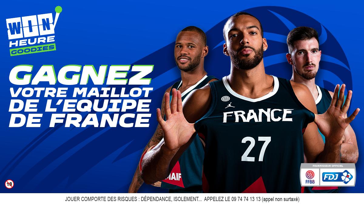 ParionsSport's tweet photo. Prêts à supporter la France jusqu'au buzzer face aux USA ? 🏀

Pour porter haut les couleurs des bleus, on a 3 maillots domicile à gagner (taille L ou XL). Dunkeur ou contreur, on porte les mêmes couleurs. 🇫🇷

Pour jouer :
RT &amp; Follow @ParionsSport
TAS à 18h - #FRAUSA https://t.co/9izTdDfIFU