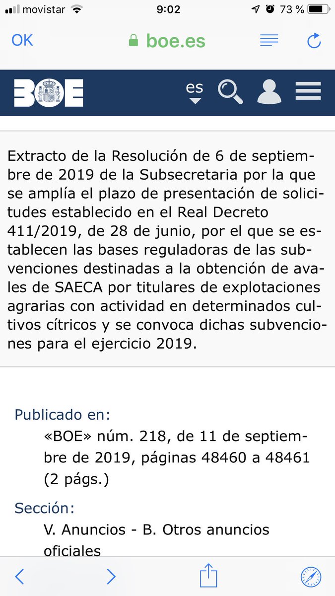 padelatorre's tweet photo. @mapagob #saeca #medidascrisiscitricos ampliado plazo de solicitud de financiación  hasta 27-9-2019. En @cajasur te informaremos. https://t.co/KSBkzZuCgi