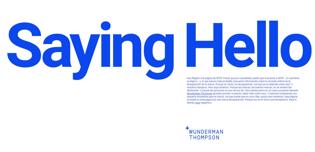 cdec_es's tweet image. SCPF se despide de su &quot;marca&quot; como solo ellos saben. Unos grandes.
La agencia con más entradas en nuestro Anuario dice adiós a una etapa para comenzar otra. Y la seguiremos de cerca.
&quot;Porque las marcas, las buenas marcas, no se olvidan fácilmente&quot;.
#hastasiempreSCPF #sayingHello