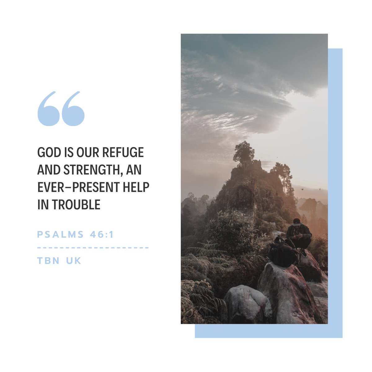TBNUKtv's tweet image. God is ready to help when we need him. #protector #proection #everpresenthelp #God #christianity #wordfortoday #bibleverse #verseoftheday #encouraged #refuge #strength #TBNUK