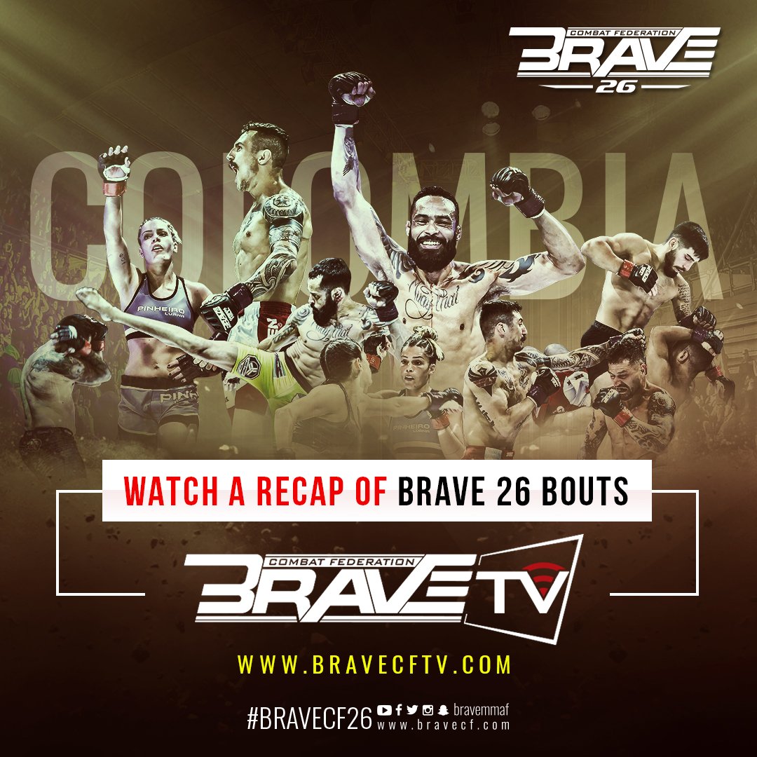 bravemmaf's tweet photo. REWATCH❗The phenomenal night with some of the BEST FIGHTS⚡⚡
#BRAVECF26🇨🇴 marked a new global level for the sports of MMA in colombia💯

#mma #colombia #bogota #BH #bravecftv 
🖥 Subcribe now to watch it.
 🔗https://t.co/0gOWCpxobH https://t.co/Bi0kezb7tV
