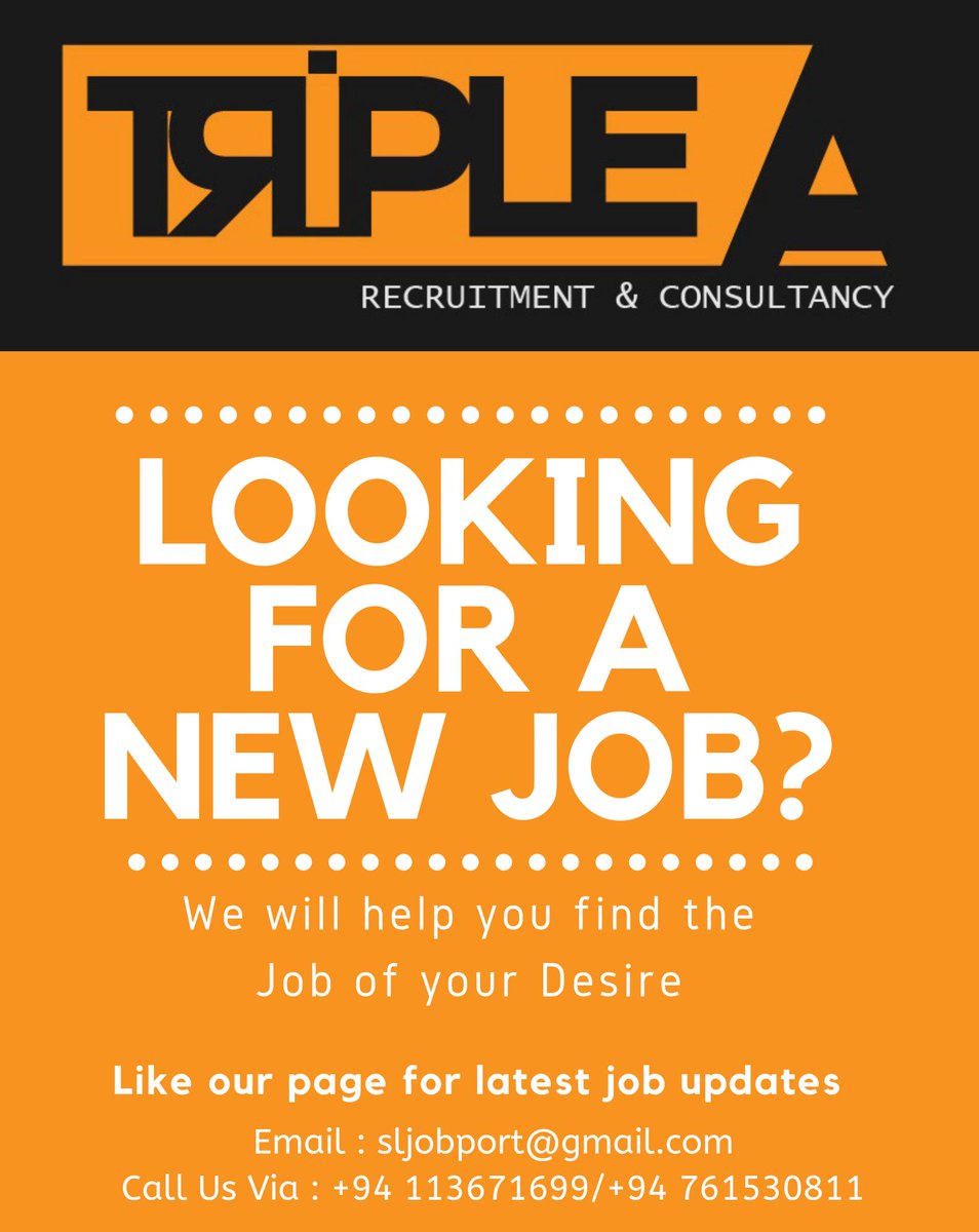 UmarUzmann's tweet photo. Like this page:
https://t.co/HKzaYKqyTi
#SriLanka #Recruiting #sljobs #jobs #SriLankaJobs #recruitment #Vacancies #SLJobPort #TripleARec https://t.co/gU4gOkxx3V