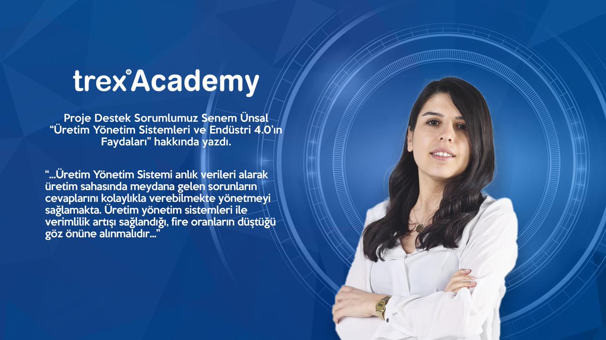 Proje destek sorumlumuz Senem ÜNSAL  Üretim Yönetim Sistemleri ve Endüstrü 4.0 hakkında yazdı.
Makalemizi incelemek için profilimizde yer alan linke tıklamanız yeterli. 👍 

🌐trexakademi.com/uretim-yonetim…
#edönüşüm #akıllıfabrika #sanayi40 #endüstri40 #endüstri