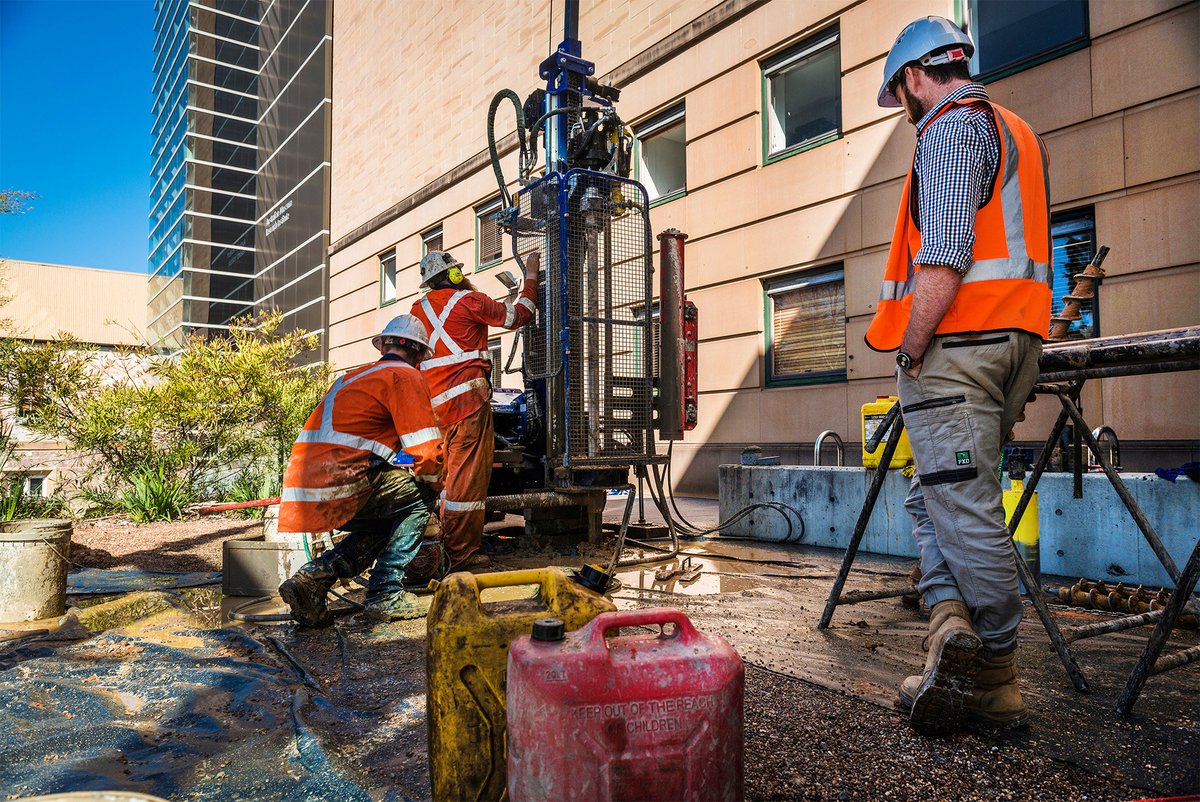 austmus's tweet photo. Breaking ground!
Today marks the commencement of construction on our major refurbishment, with core samples being taken. This is done to ensure the land is suitable for a crane to be located below Crystal Hall throughout construction. #ProjectDiscover 📷: Abram Powell https://t.co/aHv8JChDcr
