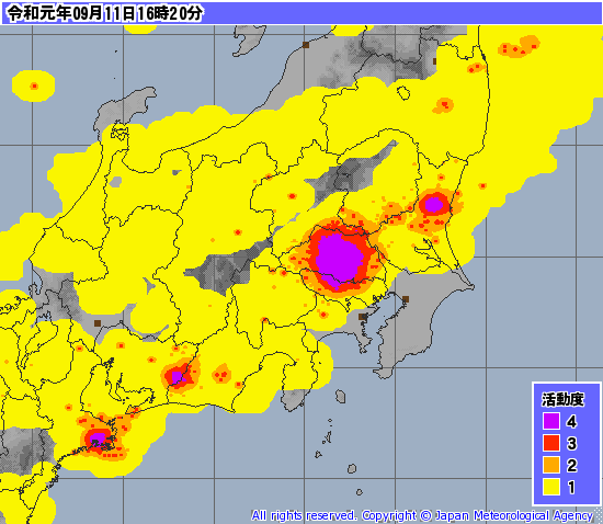 伊奈町情報 On Twitter 気象庁レーダーナウキャスト雷 雷の活動度がものすごい 皆様気をつけて Https T Co Rbztu9rbic