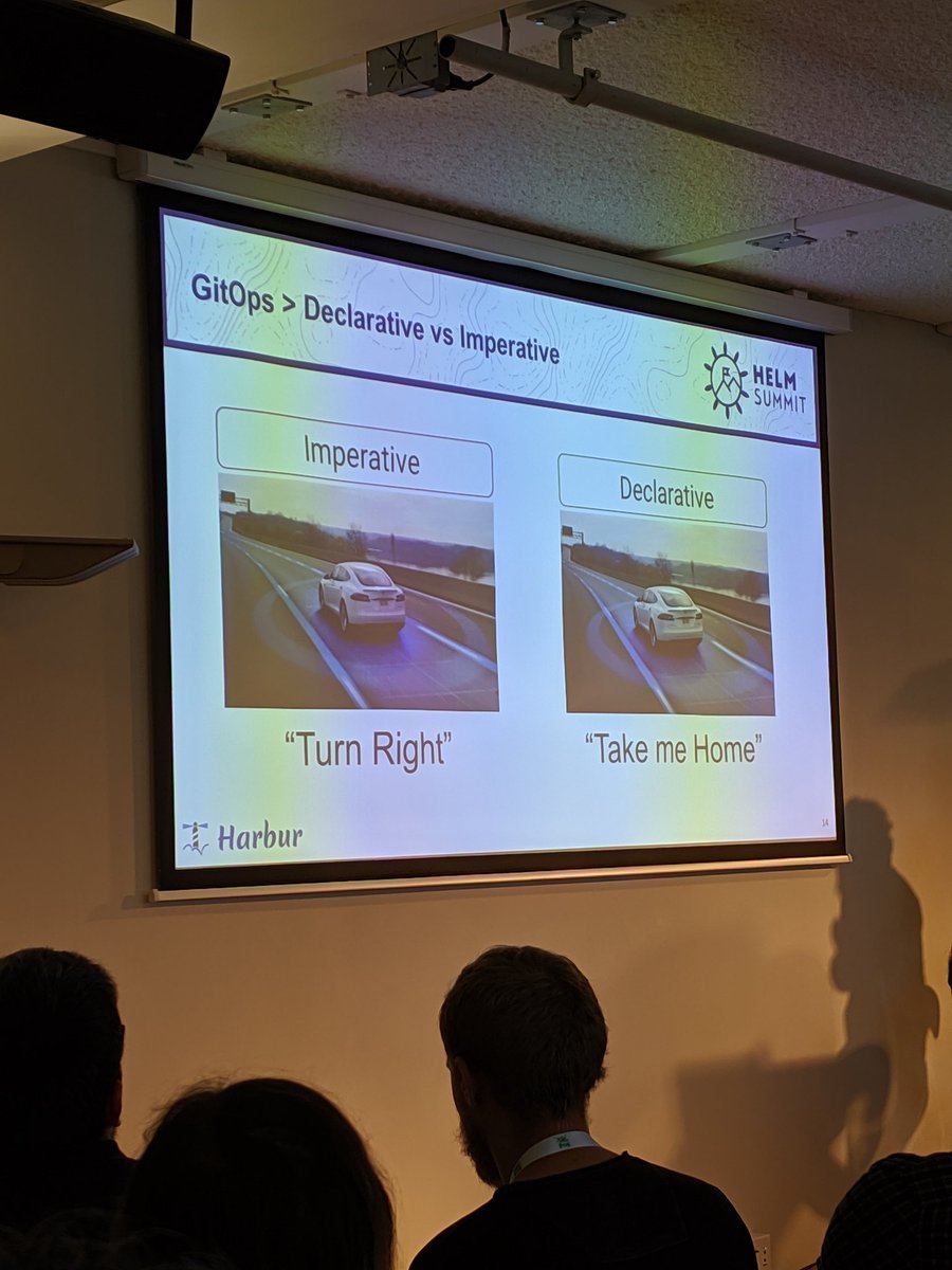 Perfect analogy for imperative vs declarative.  #HelmSummit