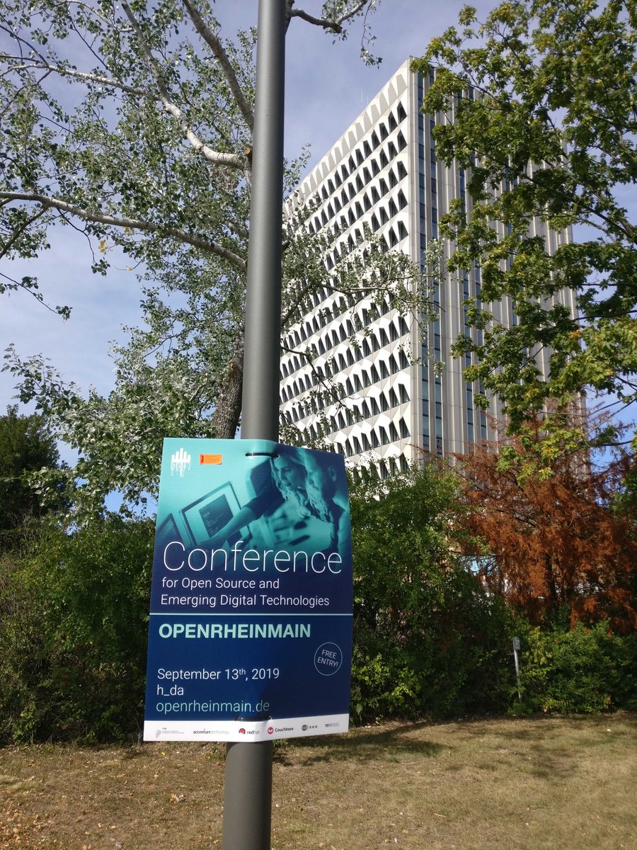 openrheinmain's tweet photo. 3 more days until the 1st #OPENRHEINMAIN conference starts! Watch out for our posters all over the town and register for free now! There are only a few tickets left! #ORM2019 #OpenSource #Darmstadt https://t.co/X6w3TBdeiv