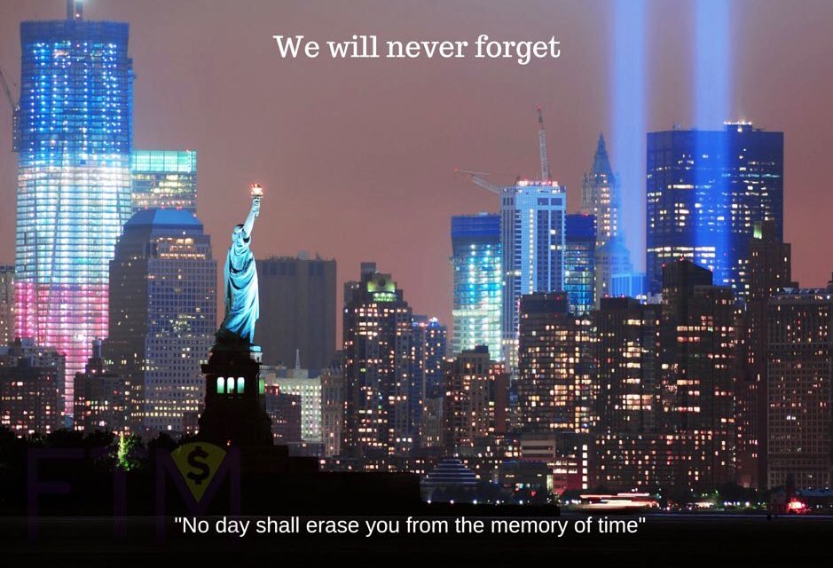 It's 18 years since the 9/11 terrorist attacks.

Today our thoughts are with all those affected, those who lost their lives, lost family &amp; lost friends.

We will  #NeverForget.
