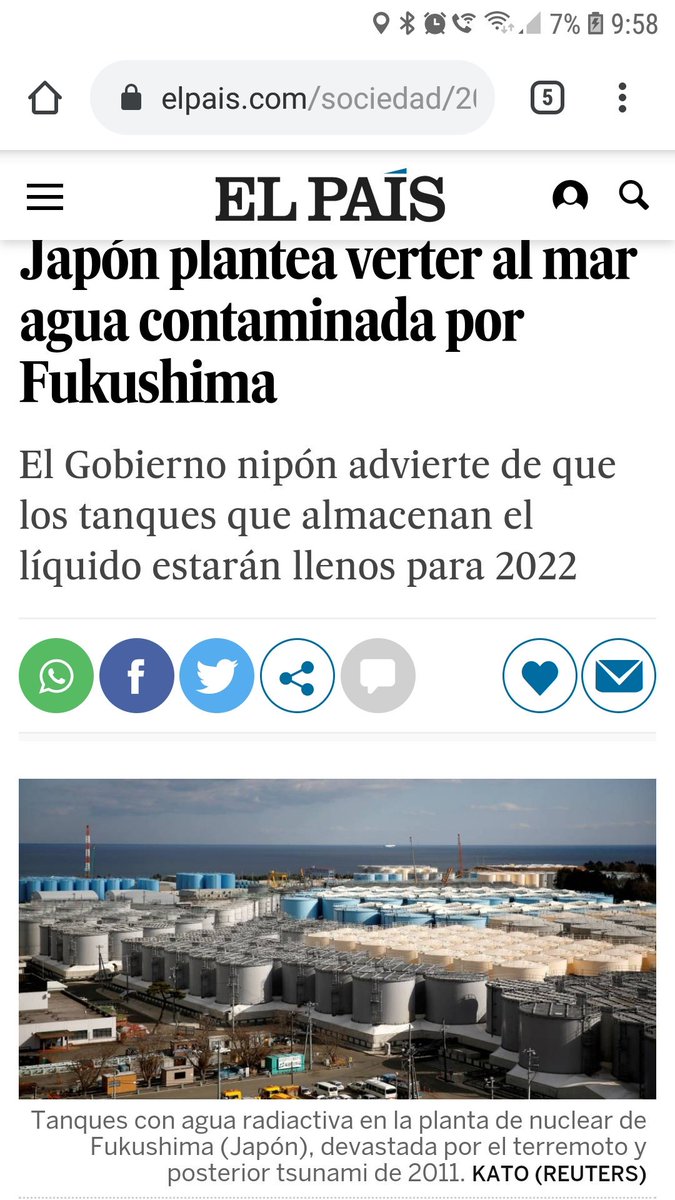 Hastahora's tweet photo. @JaSantaolalla Buenos días Javier. Hace tiempo que te sigo en youtube y me encantan tus vídeos. Pero en uno que hablas de la energía nuclear, si no recuerdo mal "las mentiras de Greenpeace". No estuve de acuerdo y más viendo está noticia https://t.co/96zfHQP31F
