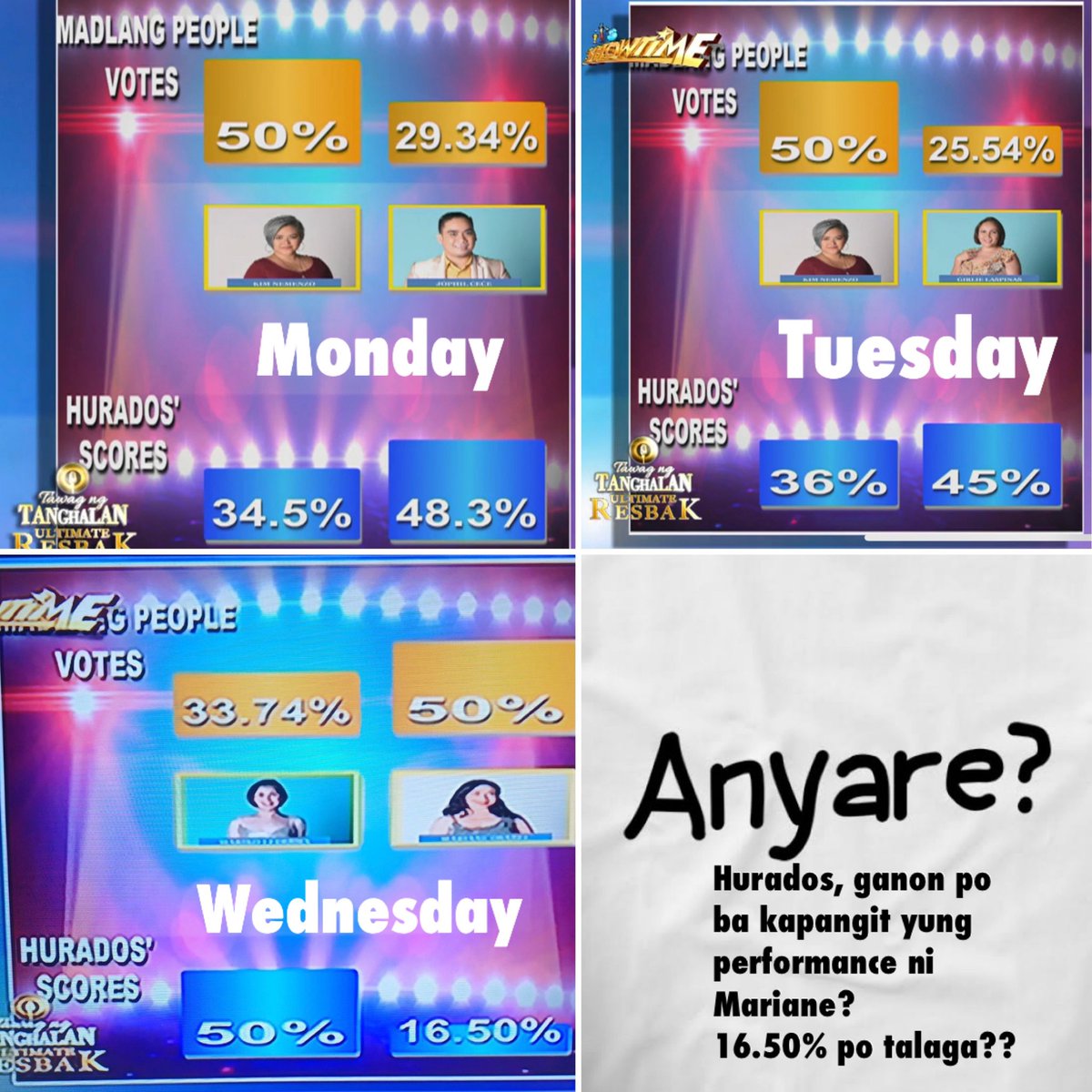lovemarkki's tweet photo. Seryoso po ba kayo mga @TNTABSCBN hurados? Ganun ka-baba??? #TNTUltimateResbak https://t.co/z4K42Iy4td