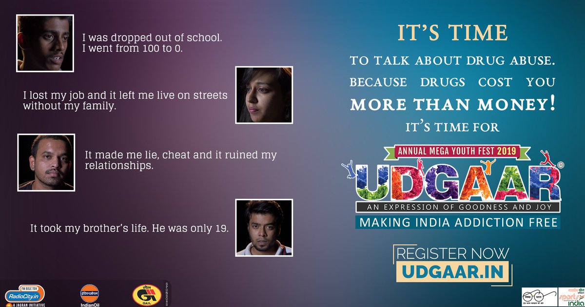 UDGAARFest's tweet photo. BOOK YOUR SEATS NOW @ https://t.co/A5O2pSa429
#UDGAAR2019
#Making_India_Addiction_Free https://t.co/5Rq5al7lPz