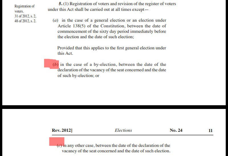 WanjikuKenya's tweet photo. Implications for #MARIGA &amp; #JUBILEEPARTY

#Mariga can’t participate in #KibraByElection2019 for two reasons.

1/ The #VOTERREGISTER for #KIBRA was CLOSED &amp; can't have his name Sec. 5(1a-c) Election Act, 2011.

@EtalePhilip @lindahoguttu @IEBCKenya @McDonald_Mariga @KBonimtetezi https://t.co/jNBG0WS6pv