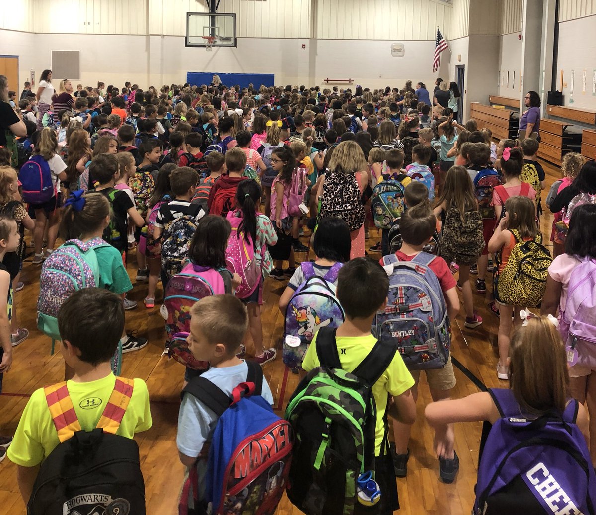 550 1st and 2nd graders and all of their teachers saying the Pledge of Allegiance on this day of remembrance. Powerful! <a href="/Dr_JakeLong/">Jake Long</a> <a href="/AGreen8384/">Amanda Green, Ed. S</a>
