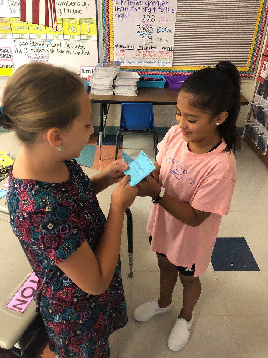 Students in Mrs. Tucker’s 4th Grade class played Quiz-Quiz-Trade to practice the reading skill, drawing inferences. #PMESpirates #SCSed