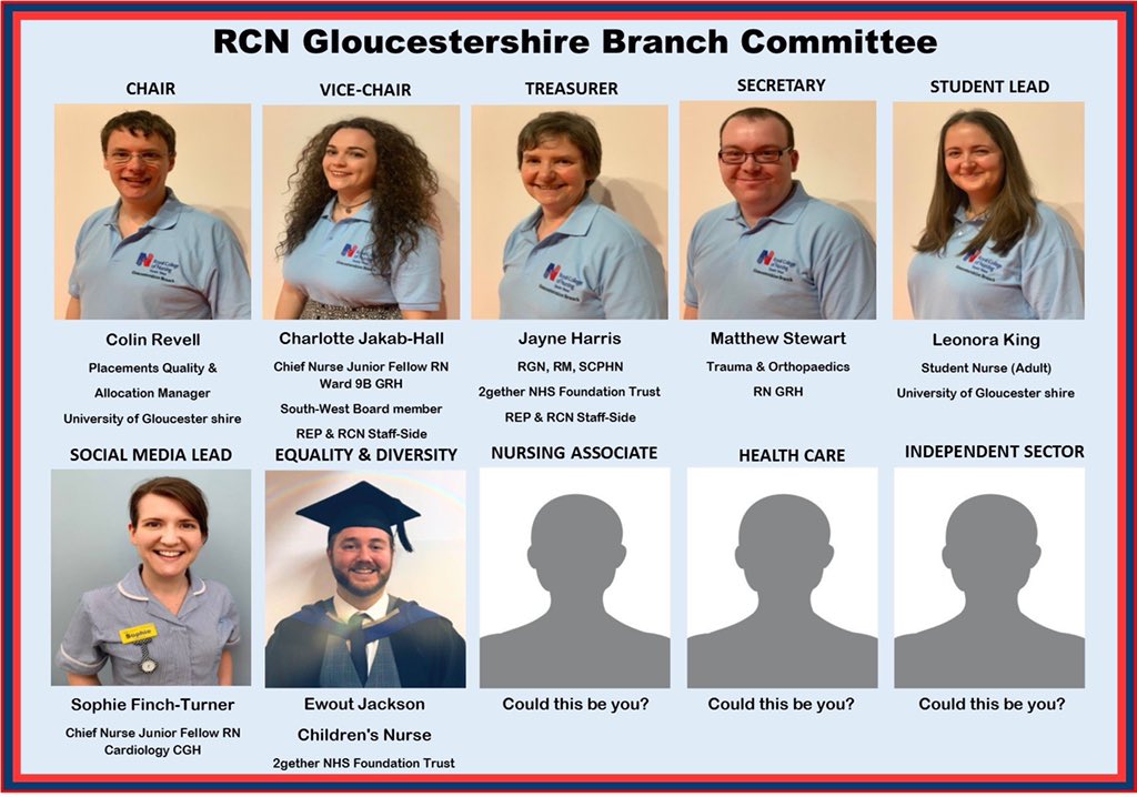 RCNGloucestershire (@rcngloucester) on Twitter photo What does being on the <a href="/RCNGloucester/">RCNGloucestershire</a> branch committee look like?
It’s a collaborative effort from everyone to represent & support local members
If you live and work in healthcare in Gloucestershire then there is a welcomed place for you on the committee. What does being on the <a href="/RCNGloucester/">RCNGloucestershire</a> branch committee look like?
It’s a collaborative effort from everyone to represent & support local members
If you live and work in healthcare in Gloucestershire then there is a welcomed place for you on the committee.