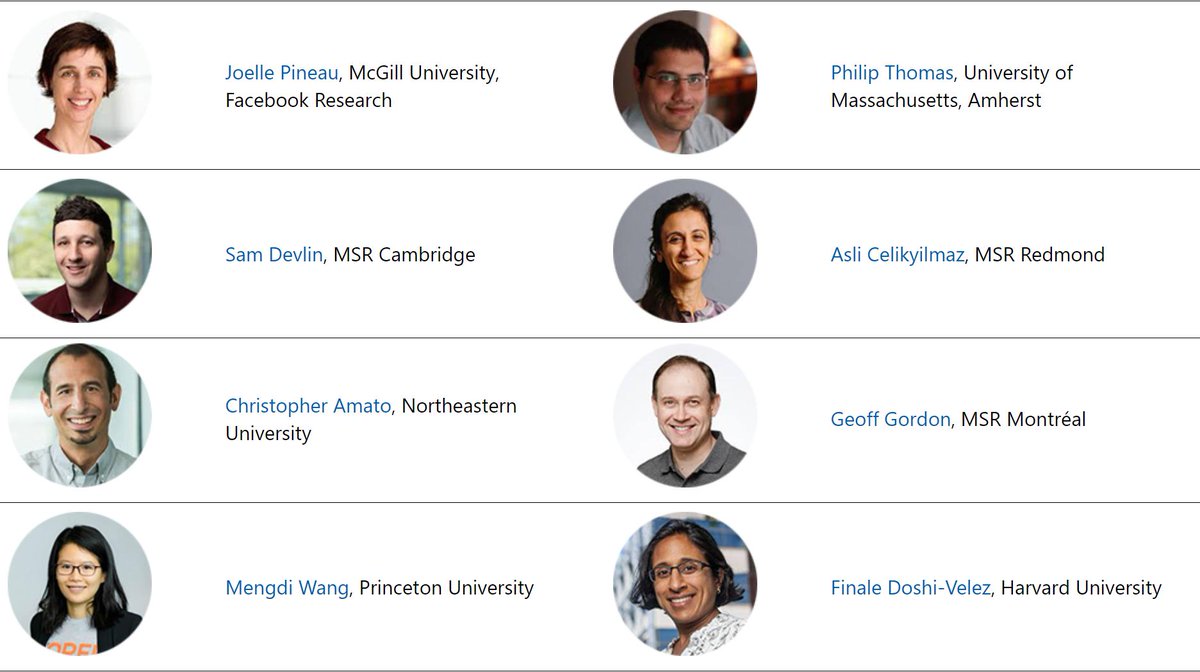 In NYC area and interested in reinforcement learning?

Come to RL Day at <a href="/MSFTResearch/">Microsoft Research</a> on Oct 3!

Free to register!

Awesome speaker lineup: Joelle Pineau, <a href="/smdvln/">Sam Devlin</a>, Christopher Amato, Mengdi Wang, Philip Thomas, <a href="/real_asli/">Asli Celikyilmaz</a>, Geoff Gordon and <a href="/FinaleDoshi/">Finale Doshi-Velez</a>!

microsoft.com/en-us/research…