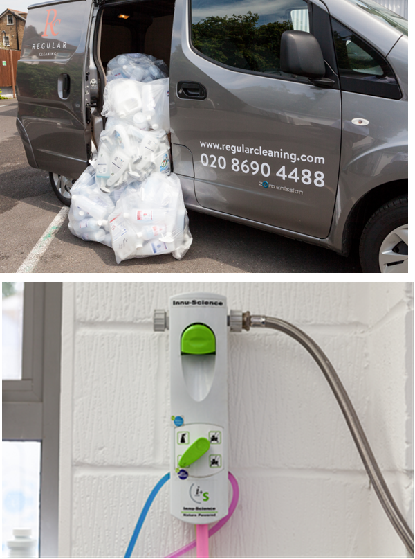 Regular_C's tweet photo. Recycling plastic is fantastic but what about reusing instead? Here at @Regular_C we have an onsite @innuscienceuk dosing station which means that we are able to reuse our cleaning bottles! Click here to find out more on how this process works for us – https://t.co/TYOJE6Jmgp https://t.co/Z1OgGo5V9E