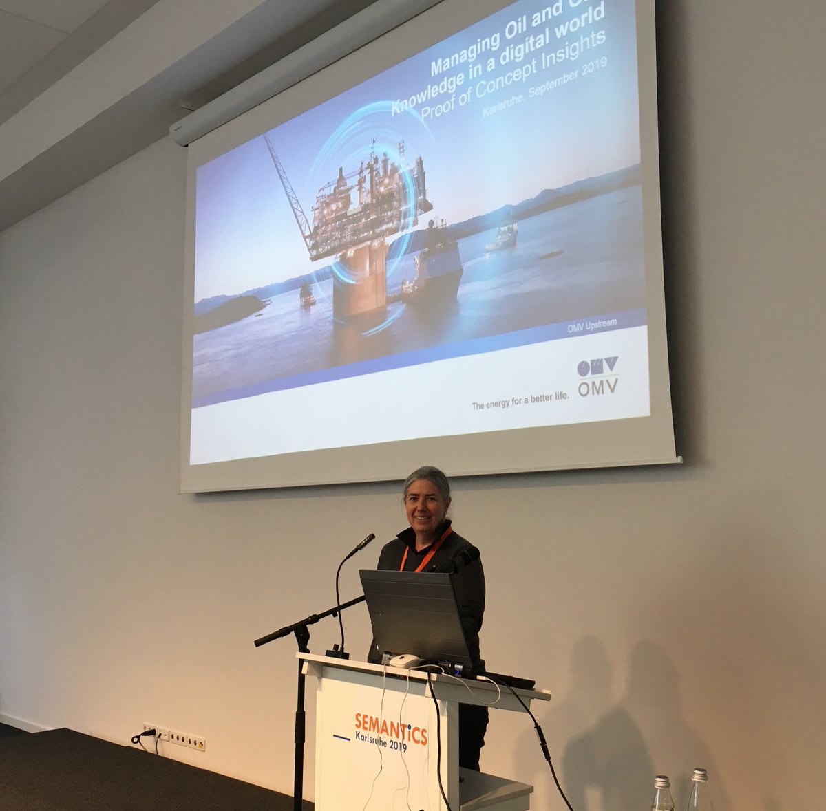 omv's tweet image. “We develop the tools in order to provide the right documents to the right people for the right actions,” says Karin Mock, #OMV Information Governance Officer Upstream at the #semanticsconf on how to manage #Oil and #Gas knowledge in a digital world.