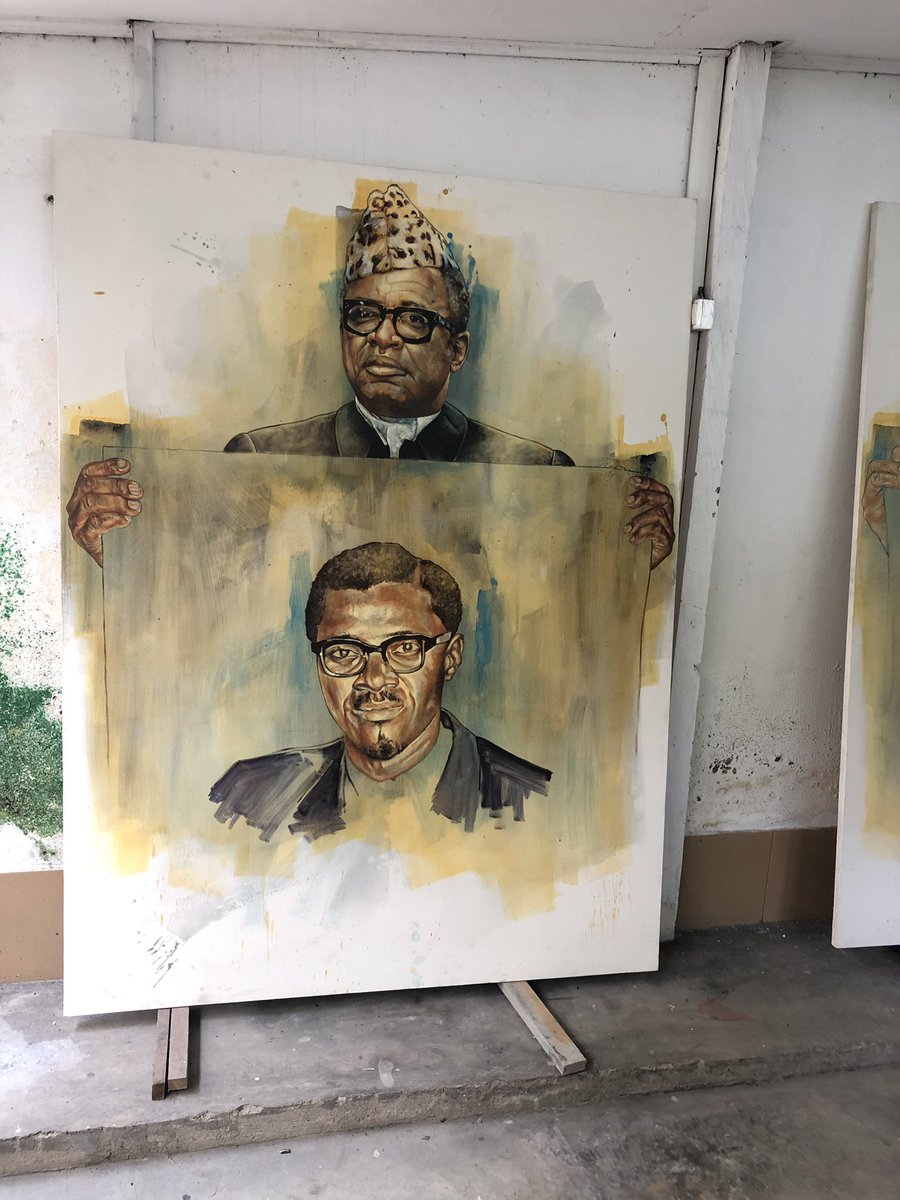 Découverte ce matin du nouveau travail de l’artiste camerounais Hervé Youmbi. #ArtContemporain. Regardez les mains, les visages... #Lumumba #Mandela #Kadhafi