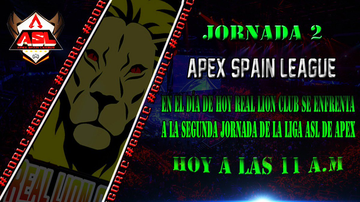 Empezaremos la segunda jornada de la liga <a href="/ApexSpainLeague/">[ASL] Apex Spain League</a>  a las 11 y media!! Vamos #golr