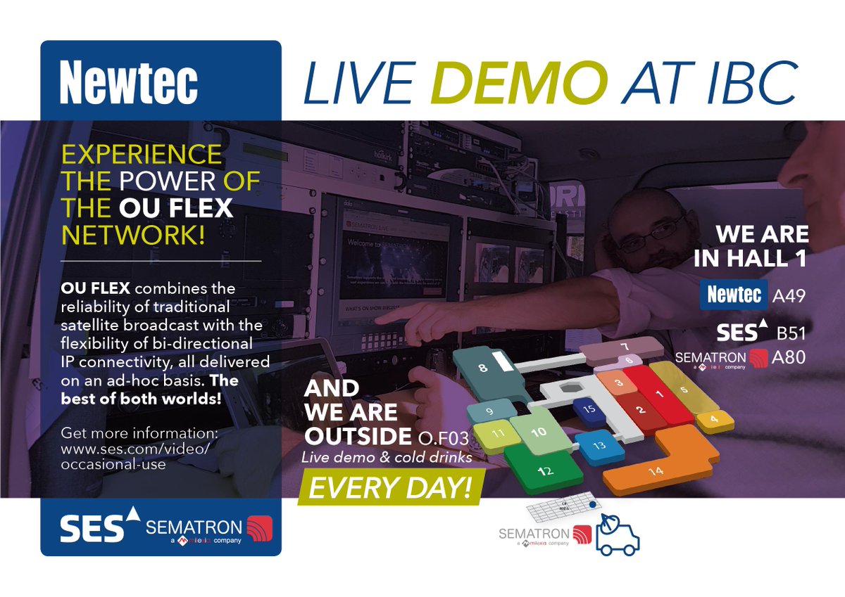 MilexiaGroup's tweet photo. Ou-Flex - optimised for live events & news broadcasting along with bi-directional IP connectivity
& social media feeds, over a single ‘pay-as-you-go’ satellite connection. Visit stand O.F03 @IBCShow for more info & Live Demos. #broadcasting #satellite #connectivity #satcom #ibc https://t.co/38FPdSfdhL