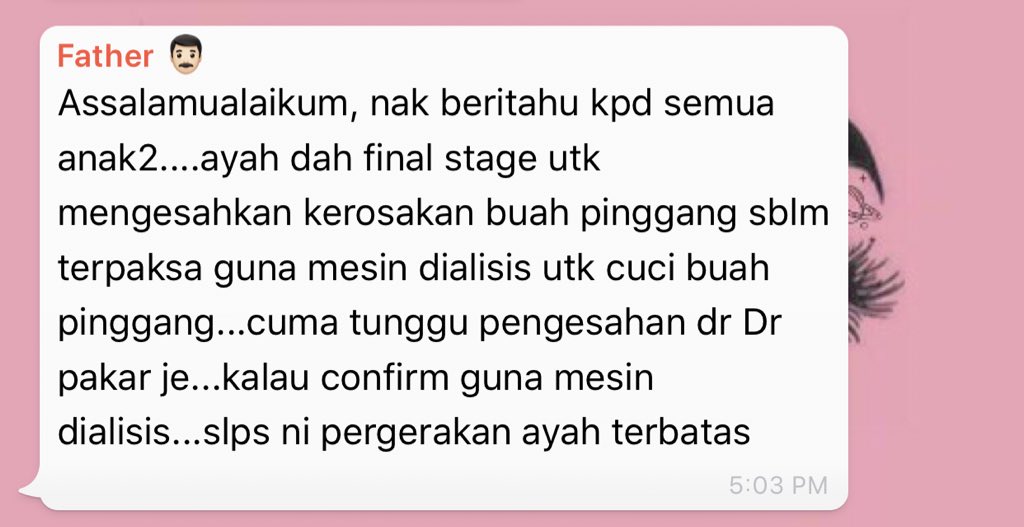 gho0sten's tweet photo. i dont ask much from you, tapi please doakan ayah aku supaya dia sembuh seperti sediakala 😞 i dont know how to describe my pain rn https://t.co/otBc6tPs44