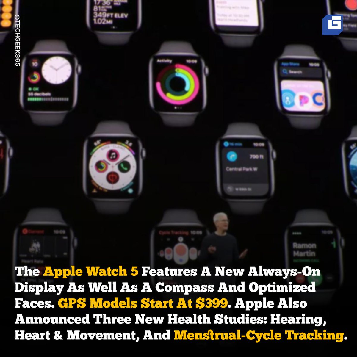 TechGeek365's tweet image. The 5 Biggest Announcements From Apple's September 2019 Event - Part 2! 🤓📱🤩

#Apple #AppleEvent #AppleEvent2019 #AppleArcade #AppleTVPlus #iPad7 #AppleWatch5 #iPhone11 #iPhone11Pro #iPhone11ProMax #TechGeek365