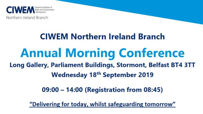 The CIWEM Northern Ireland Annual Morning Conference 2019 will take place on Wednesday 18th of September in Long Gallery, Parliament Buildings, Stormont. The online booking system is available ciwem.org/events/norther… #CIWEM_NI
