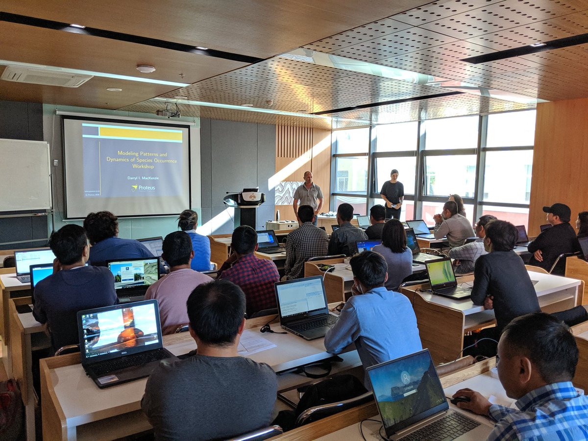 Thirty participants from various NGOs and universities in Mongolia join <a href="/ProteusNZ/">Proteus</a> workshop by <a href="/DrMacKenzie2002/">Darryl MacKenzie</a> on species occurrence!