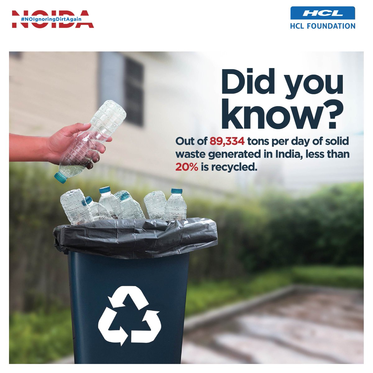 My_Clean_City's tweet photo. Recycling is the answer to most of the waste management problems. Let’s all contribute towards this and help to conserve natural resources, save energy, prevent pollution and keep our city clean & green.
#CleanNoida #PutItInTheBin #LetsMakeTheDifference https://t.co/9oPsshcyuv