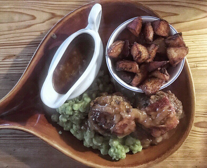 DeterminedTrav's tweet photo. A2. My home country of Wales has loads of amazing local produce but I’d recommend proper, homemade faggots (basically pork meatballs that include offal) - especially from @nagsusk #travchat https://t.co/A5zW3HsGhp