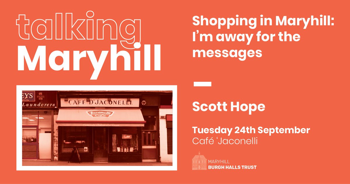 There are still a few tickets left for the next in our 'Talking Maryhill' series. This one sees us visit the iconic #jaconellis All proceeds go to the Maryhill Museum Project and tickets are available here: eventbrite.co.uk/e/talking-mary… #maryhill #communityheritage #glasgow