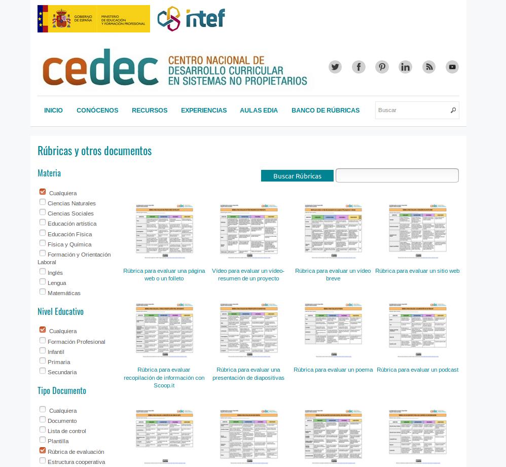 Rúbricas, dianas de evaluación, plantillas, escalas y otros documentos en formato editable (ODT) para modificar y en pdf. Conoce el nuevo banco de rúbricas y documentos! #ProyectoEDIA #REA <a href="/educaINTEF/">Educación INTEF</a> 
cedec.intef.es/cedec-lanza-un…