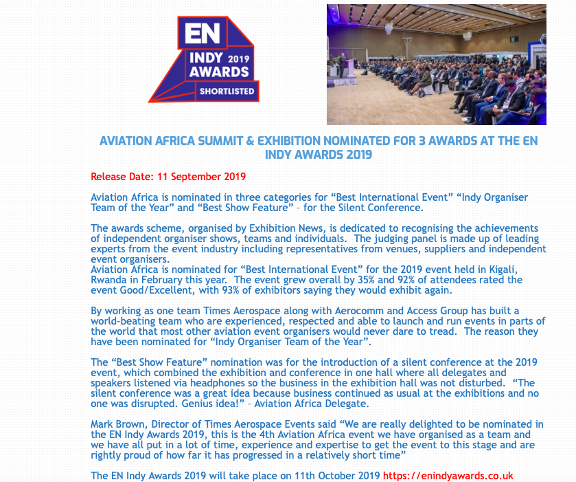 aviation_mena's tweet photo. The team who organise #AviationMENA are up for some awards at the Exhibition News Indy Awards for the sister event @aviationafrica1 https://t.co/MJbFqKT4h2
#ENIndys #avaf19 #avmena #aviationmena #aviationafrica #aviationawards https://t.co/G5Gi5Ijh2Z