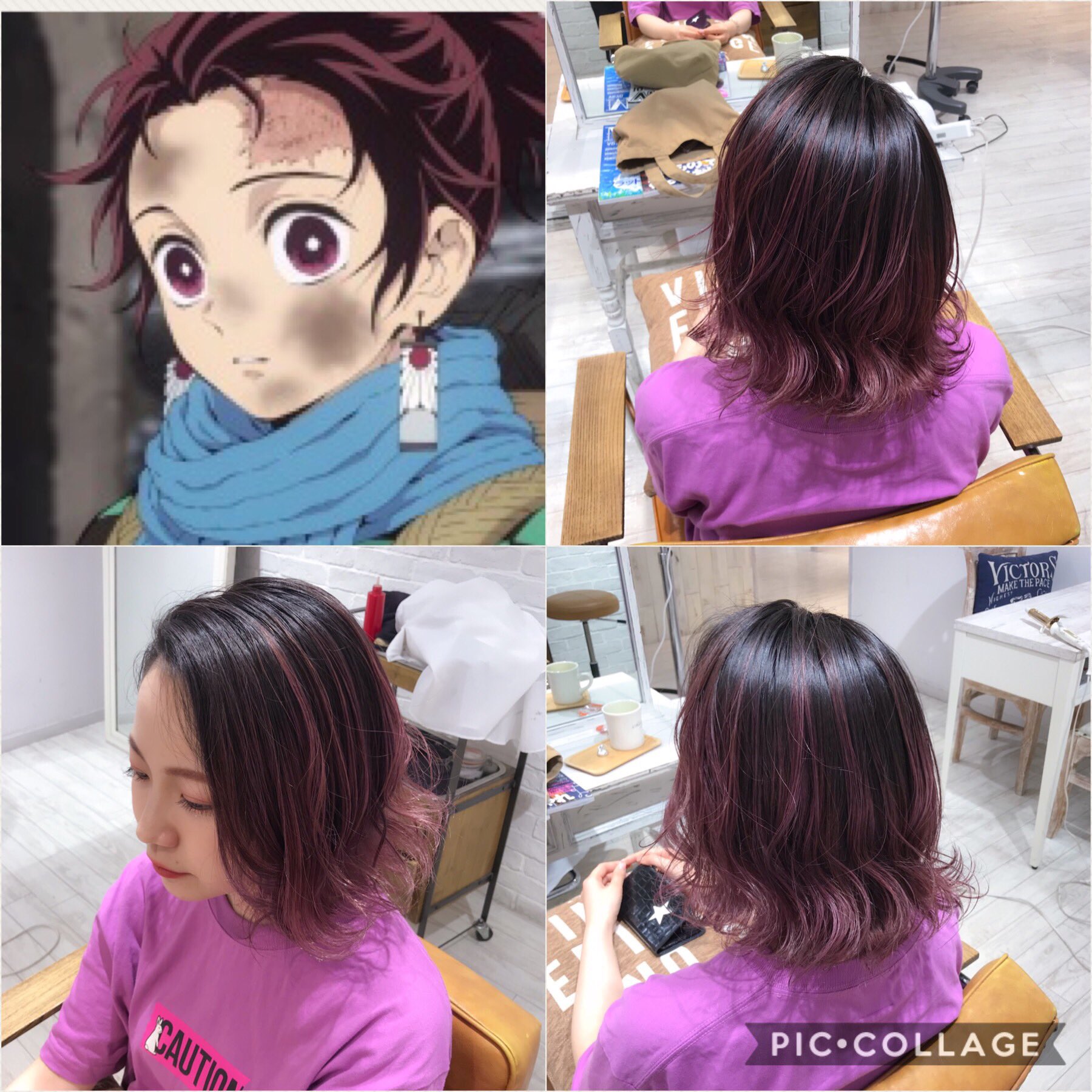 アニ髪井上佳祐 アニメの髪型 吉祥寺美容師 お客様style ピンクバレイヤージュ 最近鬼滅投稿に溢れてます笑 炭治郎 っぽい感じのバレイヤージュカラー 女の子に落とし込むとめちゃめちゃ可愛いくなります 根元奥行きと筋感が最高にお洒落です