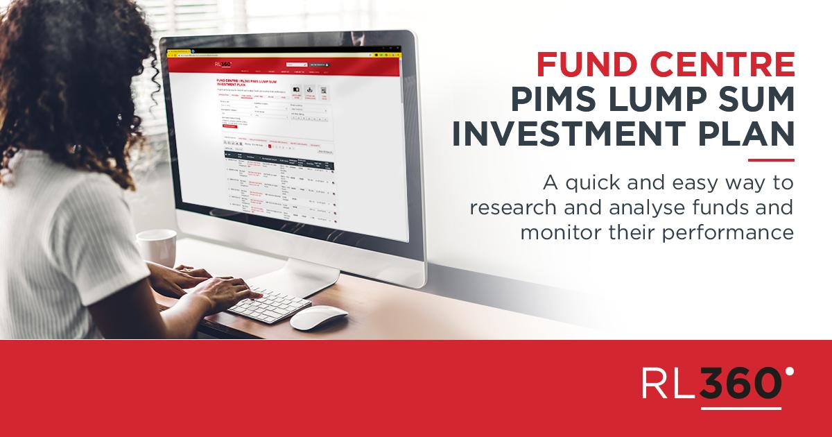 RL360_group's tweet image. Need to find out more about a specific fund or range of funds available via our PIMS lump sum investment plan? Our Fund screening and comparison tool helps you find funds that meet your needs. 👉bit.ly/2lJjTjs
#Fundcentre #fundanalysis #investmentplan #lumpsuminvestments