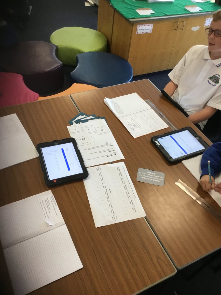DairsiePS's tweet photo. P5-7 have been exploring place value of  numbers up to a million. We have been ordering and comparing numbers, using graphic organisers and converting into groups of tens, hundreds and thousands. #activemaths #activestations https://t.co/9ibK68DC38