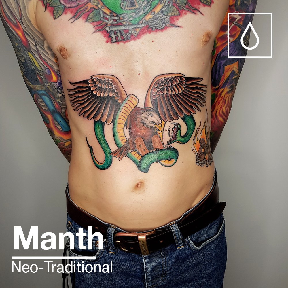 TraditionalAmerican EagleTattoo StomachTattoo Traditional American eagle  stomach tattoo