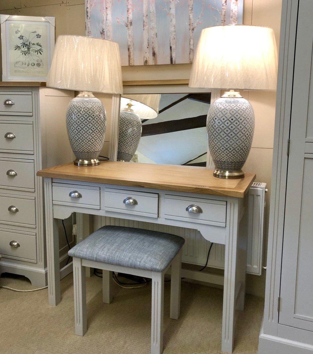 Cane_and_Pine's tweet photo. This beautiful, grey painted Dressing Table Set is currently on sale! Reduced from £397.00 to £295.00 - a fantastic saving. 🤩

Swing by @MilkhopeNE today and explore our shop. We're open until 5pm. ⌚️ #furniture #home #interior #Newcastle #Northumberland https://t.co/aqOVZx4YM6