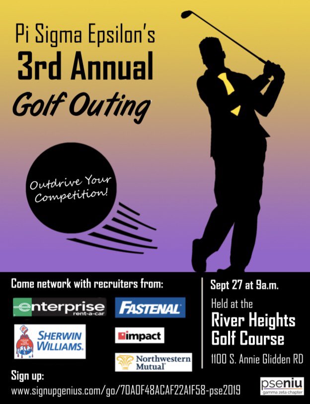 The Golf Outing is a perfect way to initiate a relationship with recruiters in a low stress setting. Join us on September 27th at 9AM to network with your potential employer! #pse #represent #networking