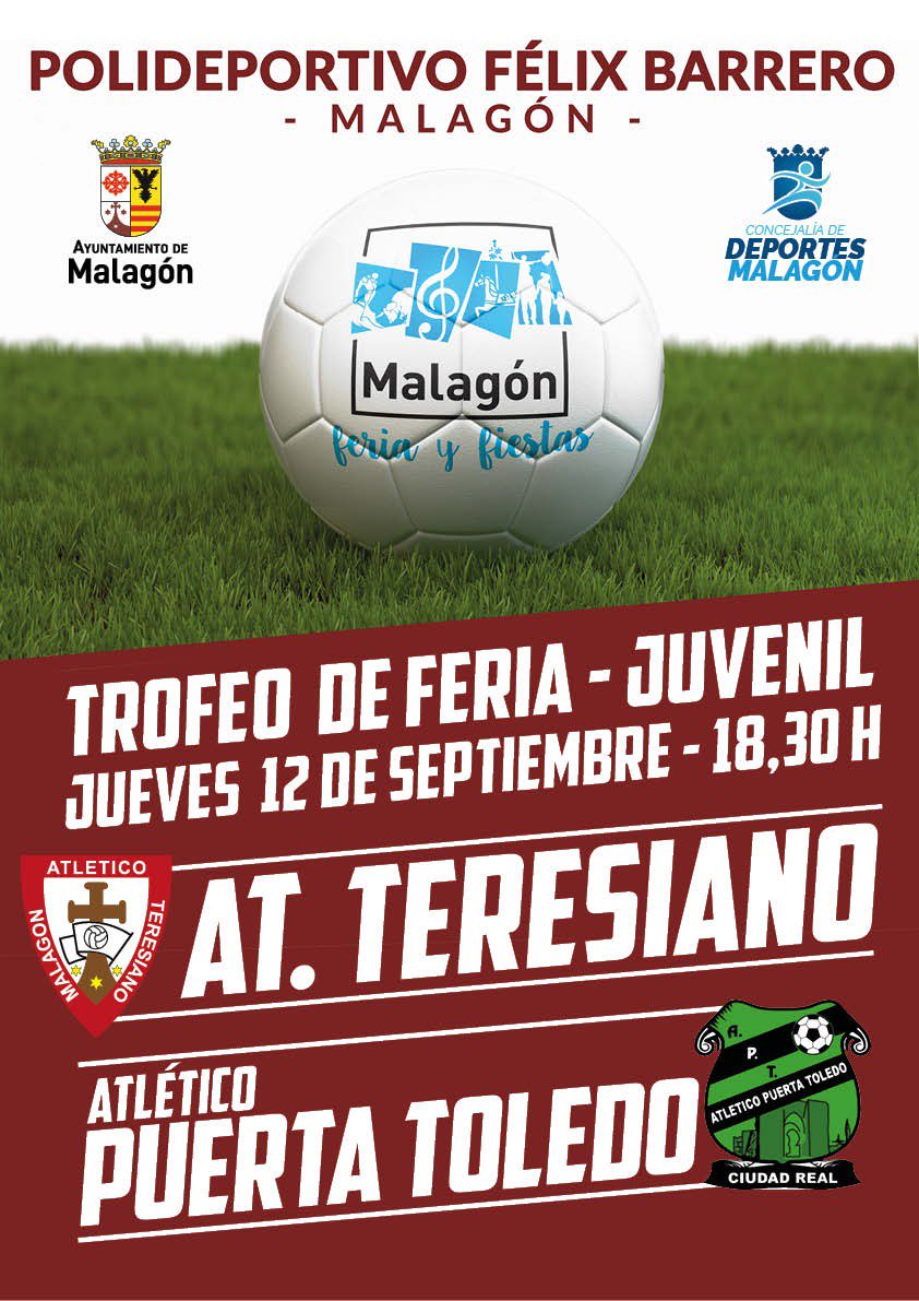 JUVENILES.

Mañana jugamos el trofeo de ferias en la categoria juvenil en el ultimo partido amistoso antes de iniciar la temporada el proximo sabado.

Nos visita el Atletico Puerta Toledo .
Os esperamos