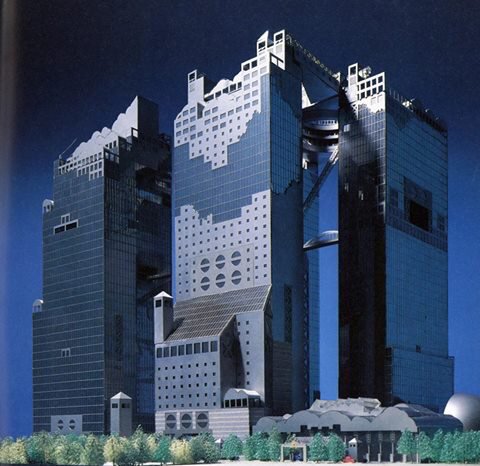 The project was originally intended to consist of four interconnected towers rather than two, and was to be called Umeda Sky City, rather than Umeda Sky Building. The implosion of the bubble put paid to that sadly...